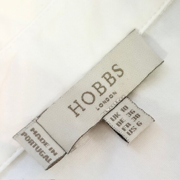 Hobbs London Womens 6 Small White Cotton Stretch Crisp Button Down Shirt Top - Picture 6 of 12